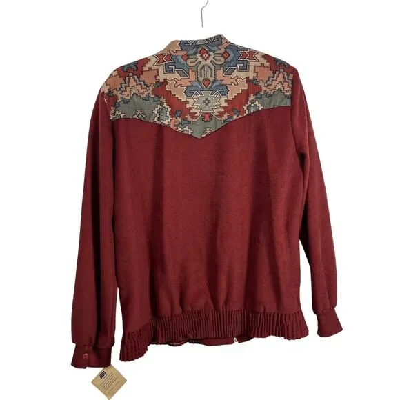 Lori of California AM Casuals Vtg Tribal Full Zip Jacket Western Boho Womens 10 - Picture 5 of 7